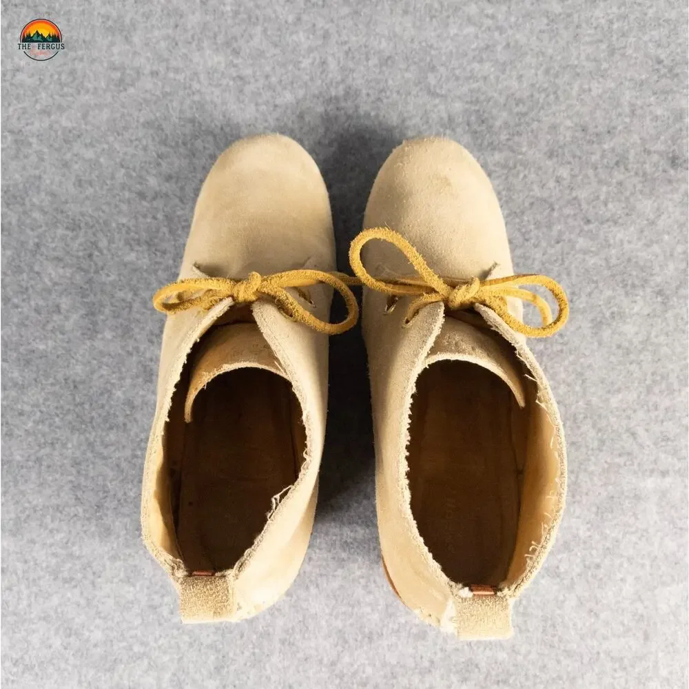 Sperry Top Sider Harlow Booties Beige Lace-Up Wedge Heel Women's Size 8.5M
